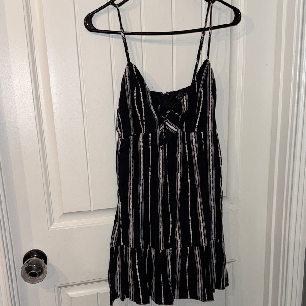 Trixxi Black and White Striped Dress